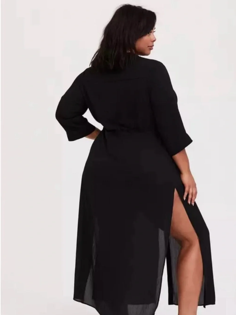 torrid NWT Black Long Button-Front Coverup